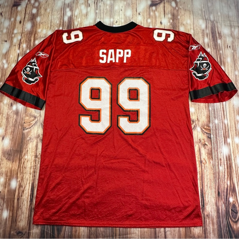 VTG Reebok NFL Equipment Tampa Bay Buccaneers Warren Sapp Jersey Men's Size XL - Picture 2 of 13